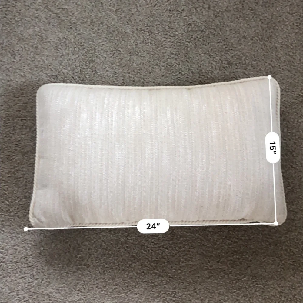 Cream Tweed Textured Lumbar Throw Pillow 24in Twisted Cord Neutral Boho